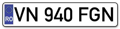 Placuta inmatriculare numar auto  VN-940-FGN, VN 940 FGN, VN940FGN