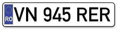 Placuta inmatriculare numar auto  VN-945-RER, VN 945 RER, VN945RER