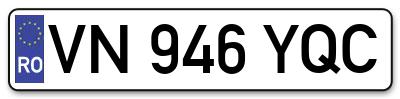 Placuta inmatriculare numar auto  VN-946-YQC, VN 946 YQC, VN946YQC