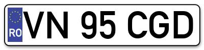 Placuta inmatriculare numar auto  VN-95-CGD, VN 95 CGD, VN95CGD