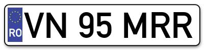 Placuta inmatriculare numar auto  VN-95-MRR, VN 95 MRR, VN95MRR