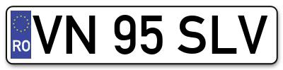 Placuta inmatriculare numar auto  VN-95-SLV, VN 95 SLV, VN95SLV