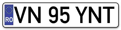 Placuta inmatriculare numar auto  VN-95-YNT, VN 95 YNT, VN95YNT