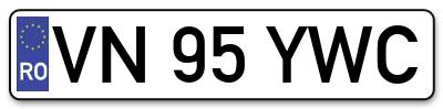 Placuta inmatriculare numar auto  VN-95-YWC, VN 95 YWC, VN95YWC