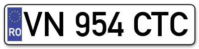 Placuta inmatriculare numar auto  VN-954-CTC, VN 954 CTC, VN954CTC