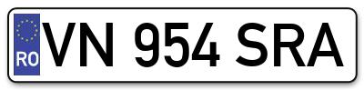 Placuta inmatriculare numar auto  VN-954-SRA, VN 954 SRA, VN954SRA
