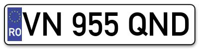 Placuta inmatriculare numar auto  VN-955-QND, VN 955 QND, VN955QND