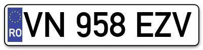 Placuta inmatriculare numar auto  VN-958-EZV, VN 958 EZV, VN958EZV