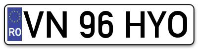 Placuta inmatriculare numar auto  VN-96-HYO, VN 96 HYO, VN96HYO