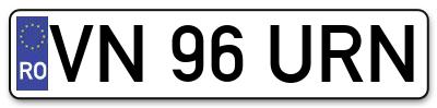 Placuta inmatriculare numar auto  VN-96-URN, VN 96 URN, VN96URN