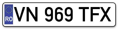 Placuta inmatriculare numar auto  VN-969-TFX, VN 969 TFX, VN969TFX