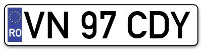 Placuta inmatriculare numar auto  VN-97-CDY, VN 97 CDY, VN97CDY