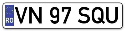 Placuta inmatriculare numar auto  VN-97-SQU, VN 97 SQU, VN97SQU