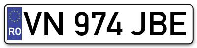 Placuta inmatriculare numar auto  VN-974-JBE, VN 974 JBE, VN974JBE