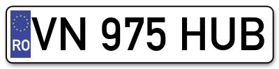 Placuta inmatriculare numar auto  VN-975-HUB, VN 975 HUB, VN975HUB