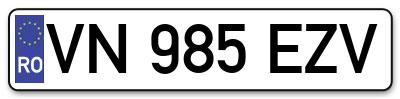 Placuta inmatriculare numar auto  VN-985-EZV, VN 985 EZV, VN985EZV