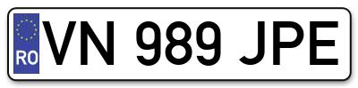 Placuta inmatriculare numar auto  VN-989-JPE, VN 989 JPE, VN989JPE