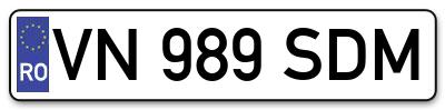 Placuta inmatriculare numar auto  VN-989-SDM, VN 989 SDM, VN989SDM