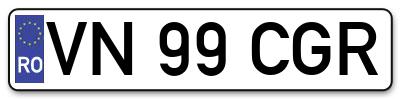 Placuta inmatriculare numar auto  VN-99-CGR, VN 99 CGR, VN99CGR