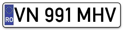 Placuta inmatriculare numar auto  VN-991-MHV, VN 991 MHV, VN991MHV