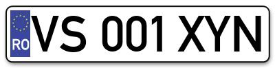 Placuta inmatriculare numar auto  VS-001-XYN, VS 001 XYN, VS001XYN