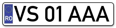 Placuta inmatriculare numar auto  VS-01-AAA, VS 01 AAA, VS01AAA