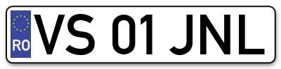 Placuta inmatriculare numar auto  VS-01-JNL, VS 01 JNL, VS01JNL