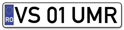 Placuta inmatriculare numar auto  VS-01-UMR, VS 01 UMR, VS01UMR