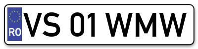 Placuta inmatriculare numar auto  VS-01-WMW, VS 01 WMW, VS01WMW