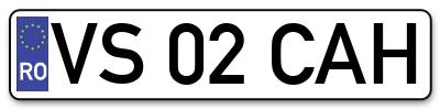 Placuta inmatriculare numar auto  VS-02-CAH, VS 02 CAH, VS02CAH