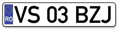 Placuta inmatriculare numar auto  VS-03-BZJ, VS 03 BZJ, VS03BZJ
