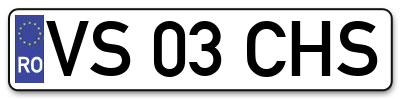 Placuta inmatriculare numar auto  VS-03-CHS, VS 03 CHS, VS03CHS