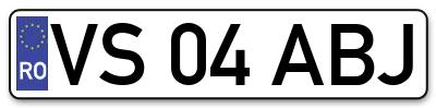Placuta inmatriculare numar auto  VS-04-ABJ, VS 04 ABJ, VS04ABJ