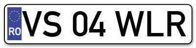 Placuta inmatriculare numar auto  VS-04-WLR, VS 04 WLR, VS04WLR