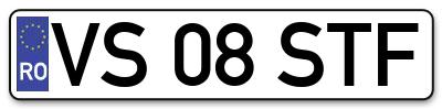 Placuta inmatriculare numar auto  VS-08-STF, VS 08 STF, VS08STF