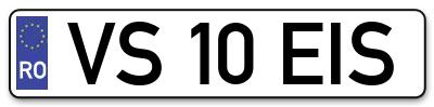 Placuta inmatriculare numar auto  VS-10-EIS, VS 10 EIS, VS10EIS