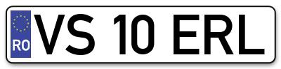 Placuta inmatriculare numar auto  VS-10-ERL, VS 10 ERL, VS10ERL