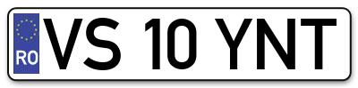 Placuta inmatriculare numar auto  VS-10-YNT, VS 10 YNT, VS10YNT
