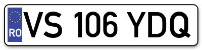 Placuta inmatriculare numar auto  VS-106-YDQ, VS 106 YDQ, VS106YDQ
