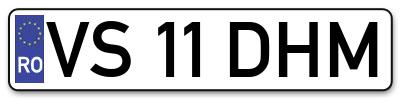 Placuta inmatriculare numar auto  VS-11-DHM, VS 11 DHM, VS11DHM