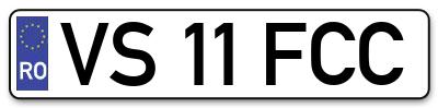 Placuta inmatriculare numar auto  VS-11-FCC, VS 11 FCC, VS11FCC