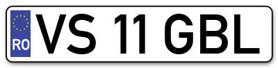 Placuta inmatriculare numar auto  VS-11-GBL, VS 11 GBL, VS11GBL