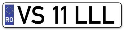 Placuta inmatriculare numar auto  VS-11-LLL, VS 11 LLL, VS11LLL