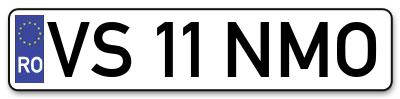 Placuta inmatriculare numar auto  VS-11-NMO, VS 11 NMO, VS11NMO