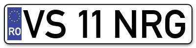 Placuta inmatriculare numar auto  VS-11-NRG, VS 11 NRG, VS11NRG