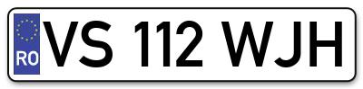 Placuta inmatriculare numar auto  VS-112-WJH, VS 112 WJH, VS112WJH