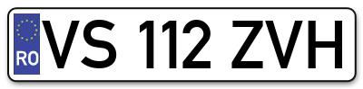 Placuta inmatriculare numar auto  VS-112-ZVH, VS 112 ZVH, VS112ZVH