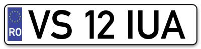 Placuta inmatriculare numar auto  VS-12-IUA, VS 12 IUA, VS12IUA
