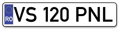 Placuta inmatriculare numar auto  VS-120-PNL, VS 120 PNL, VS120PNL