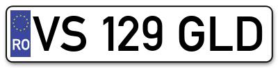 Placuta inmatriculare numar auto  VS-129-GLD, VS 129 GLD, VS129GLD